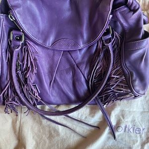 Botkier Purple Leather Fringe Handbag good condition